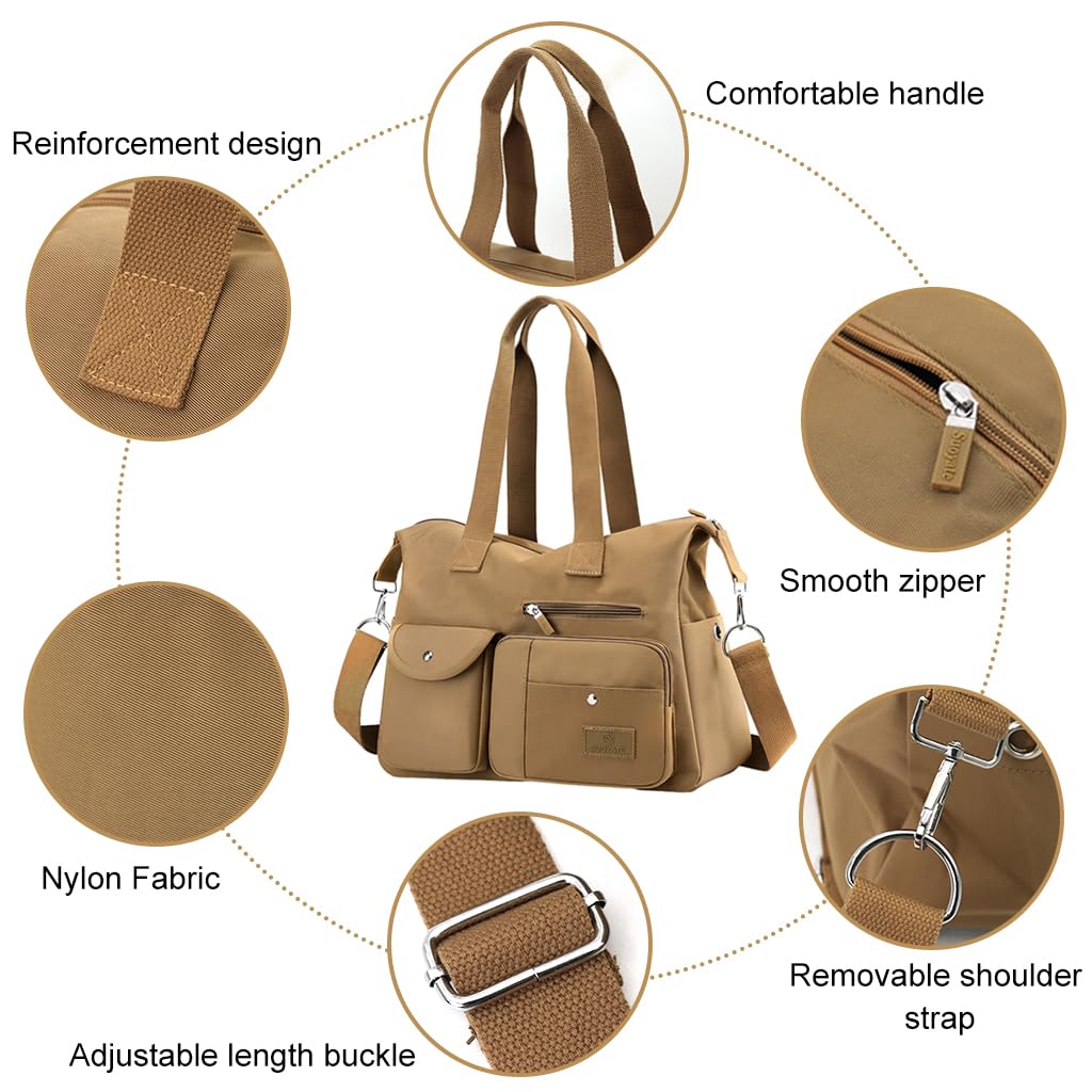 PALAY® Travel Handbags for Women, Casual Shoulder Bag Women Hand Bag Fashion Nylon Hand Bag with Removable Shoulder Strap Women Tote Bag Crossbody Bag Lightweight Tote Bag for Travel, 38x20x31cm PALAY® Travel Handbags for Women, Casual Shoulder Bag Women Hand Bag Fashion Nylon Hand Bag with Removable Shoulder Strap Women Tote Bag Crossbody Bag Lightweight Tote Bag for Travel, 38x20x31cm